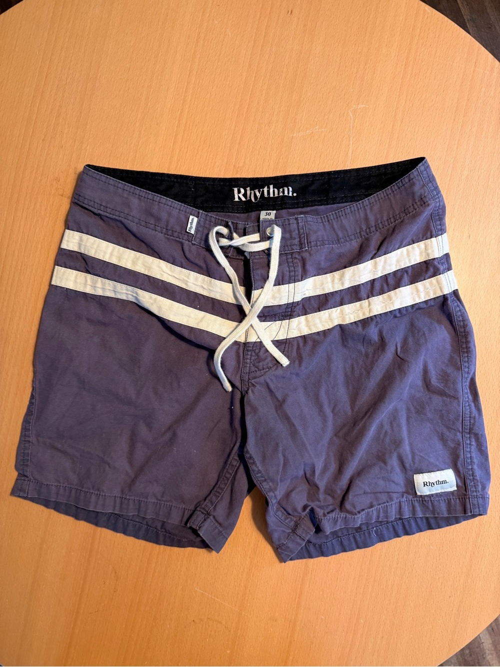 Rhythm Nvy Men's Hybrid Shorts with White Stripes